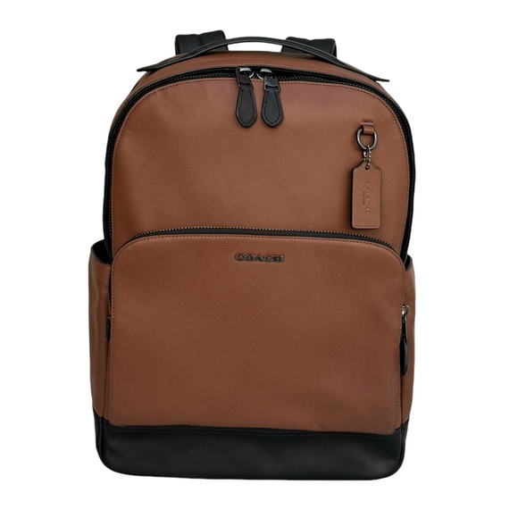 Coach Graham Limited Saddle Brown Calf Leather Full Size Backpack Men’s - Picture 5 of 17